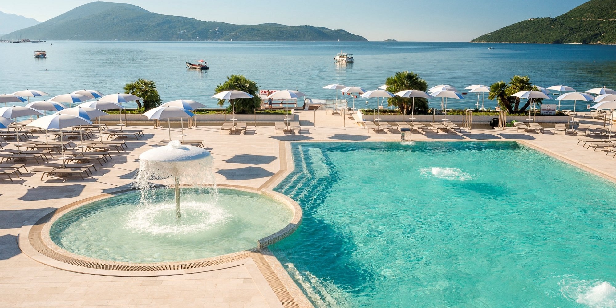 Palmon Bay poolside and waterfront, Montenegro